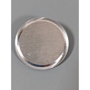 Vintage‎ Silver Tone Brushed Round Disc Pin For Etching Unetched